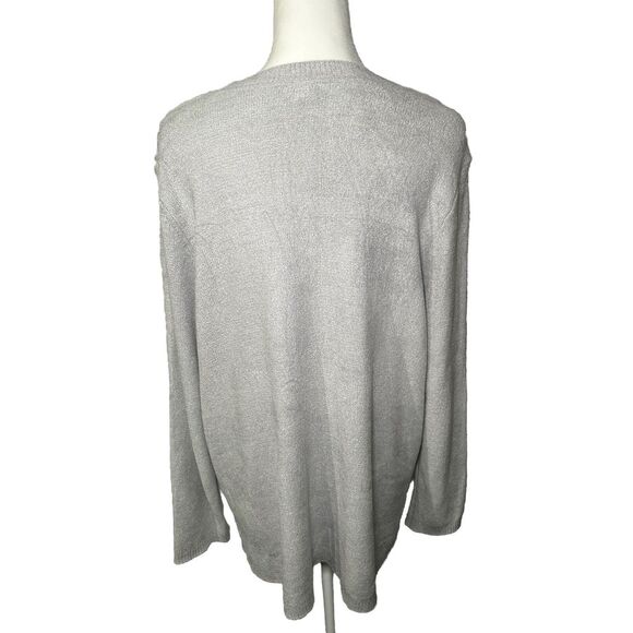 J JILL Grey sweater pullover size 1X Super Soft stretchy Comfy Casual - Picture 3 of 9